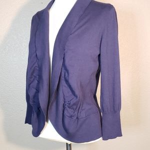 Anne Klein M Blue Cardigan Open Shrug Sweater